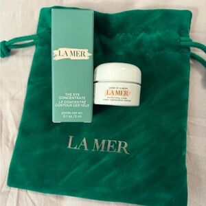 La Mer Eye Concentrate and Moisturizer with Teal Pouch